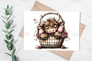 Easter Highland Cow Clipart Bundle, an Illustration by Canvas Craft (Thumbnail 6 of 6)