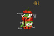 Caprese. Vector illustration, a Food Illustration by AKOMIX (Thumbnail 1 of 2)