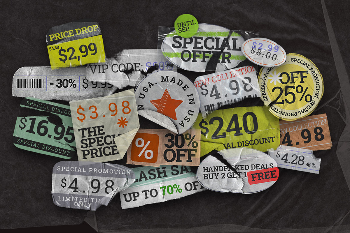 Sale Paper Stickers, an Object Graphic by Pixflow (Photo 5 of 7)