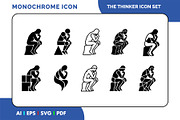 The Thinker Statue Icon Pack, a Solid Icon by Fontmine Studio (Thumbnail 1 of 3)