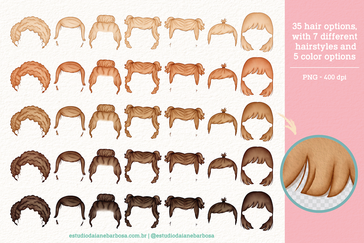 Girls - Cliparts Set, an Illustration by Estudio Daiane Barbosa (Photo 3 of 13)
