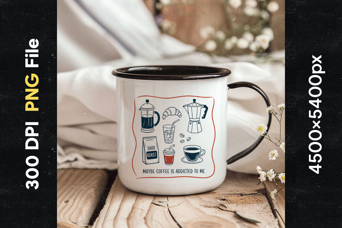 Funny Coffee Doodle PNG Bundle, an Object Graphic by GlitterCraft (Photo 29 of 61)