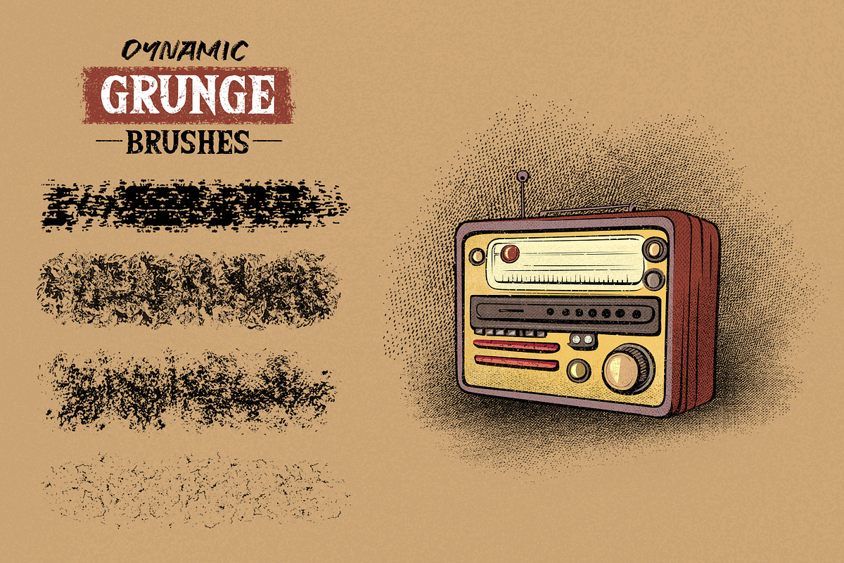 Grunge Photoshop Brushes, a Brush Add-On by Mohamed Saber (Photo 2 of 5)
