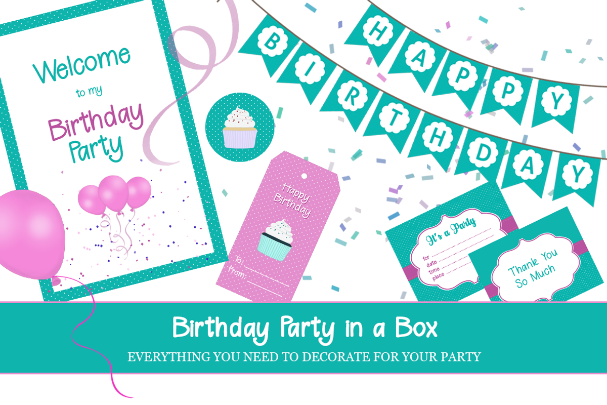 Birthday Party In A Box, an Illustration by Maggie Stilwell Design (Photo 1 of 8)
