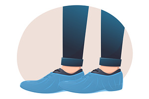 Mandatory use protective covers for, a Healthcare Illustration by Vectorbuum