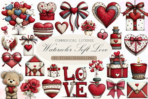 Watercolor Soft Love Clipart, an Illustration by Sublimation Artist