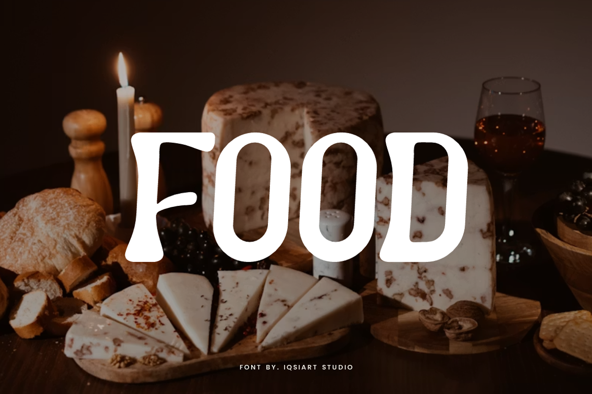 Asder Cheesy - Food Font, a Slab Serif Font by Iqsiart Studio (Photo 2 of 7)
