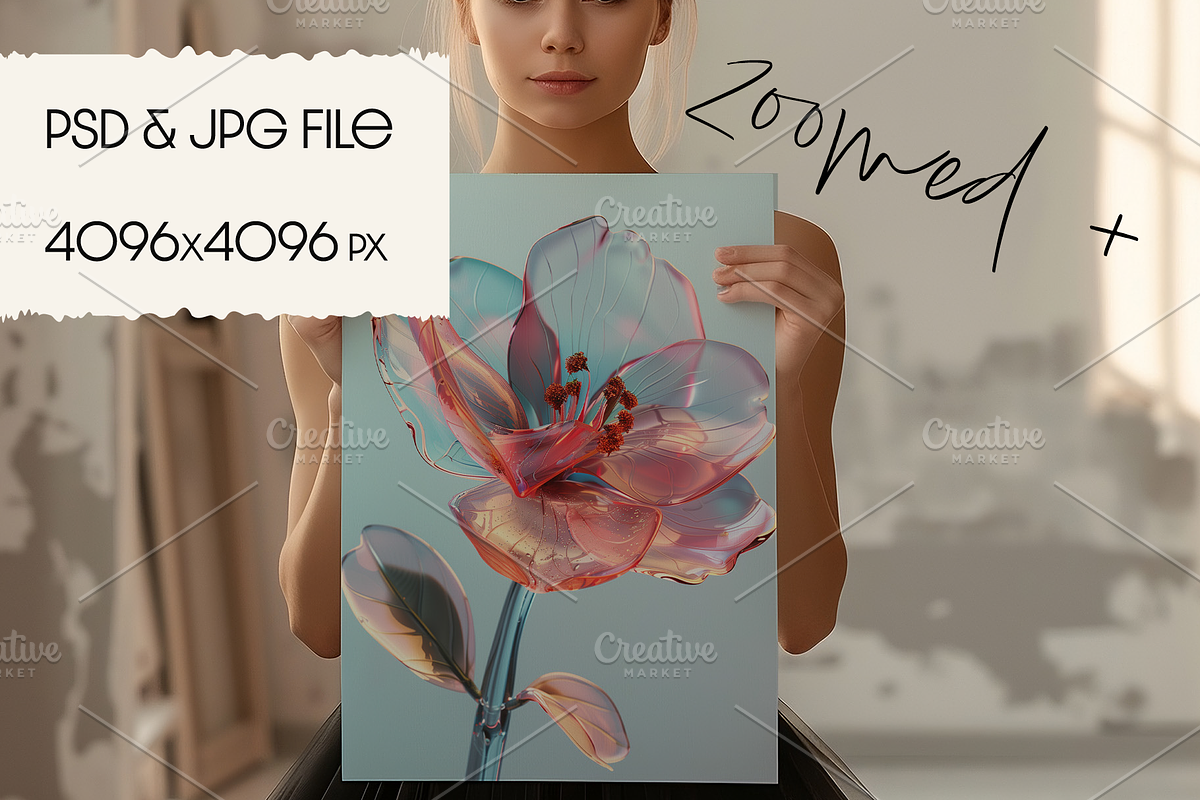BALLERINA Holding Poster Mockup, a Household Mockup by MOAROShop (Photo 4 of 6)