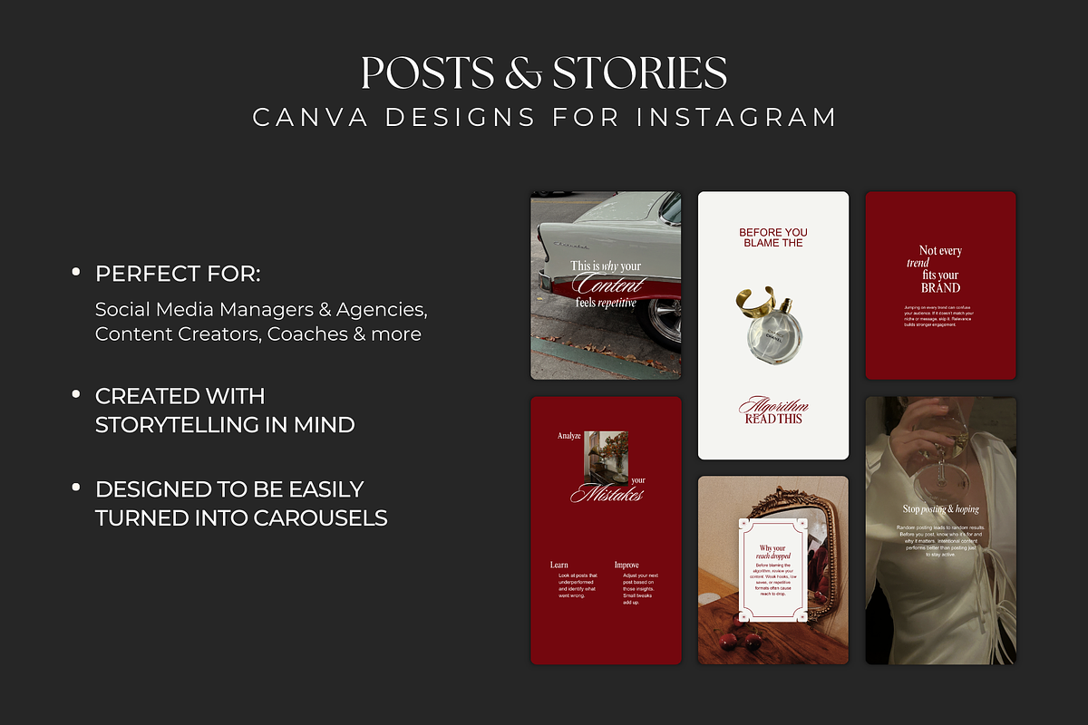 Old Money Burgundy Instagram Posts, a Social Media Template by Meraki Templates (Photo 2 of 8)