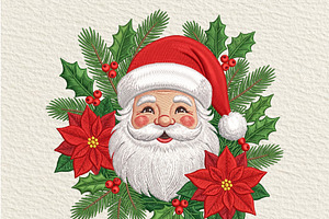 Santa Poinsettia Christmas PNG, an Object Illustration by DreamCafeArt