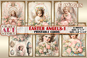 Easter angels-1 cards Atc ACEO, a Person Illustration by CraftArtStory (Thumbnail 1 of 4)