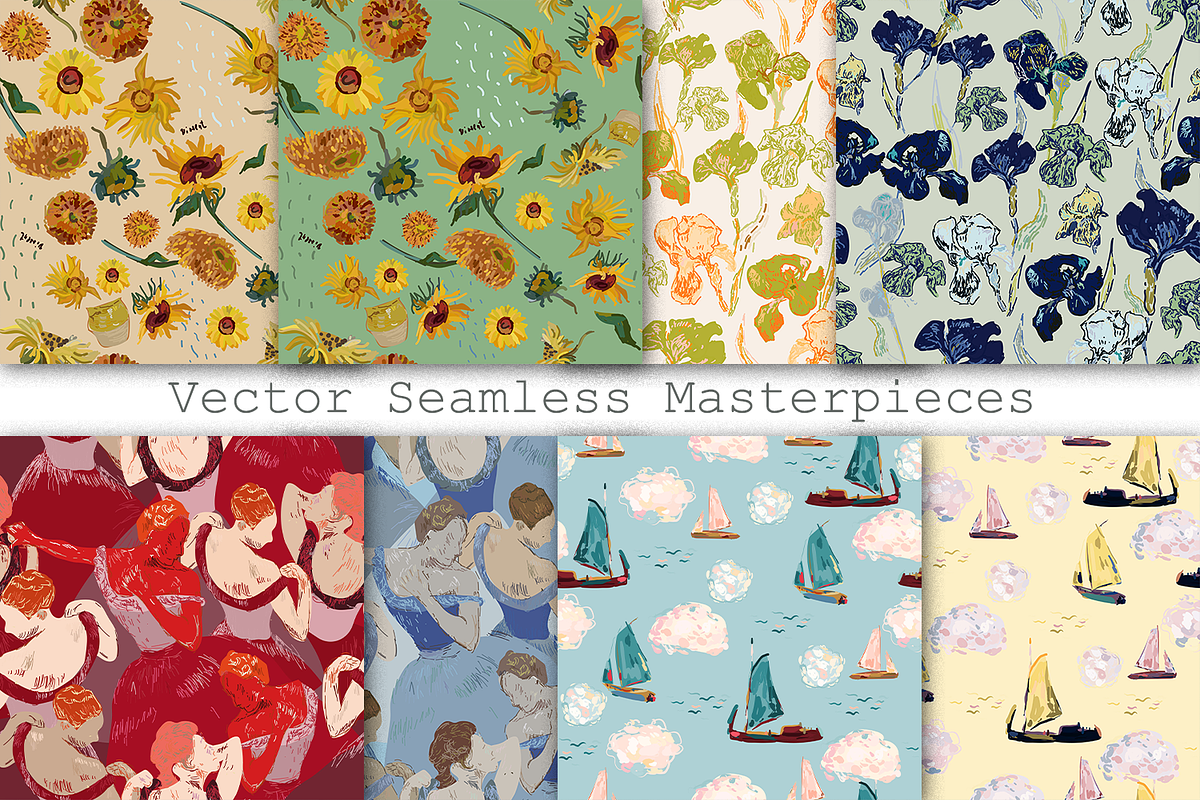 24 vector seamless masterpieces, a Pattern Graphic by PatternsBlooming (Photo 1 of 4)