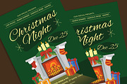 Retro Christmas Night Flyer Template, a Flyer Template by Gumico Studio. (Thumbnail 2 of 3)