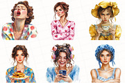 Sassy Woman Watercolor Clipart, an Illustration by OK Design (Thumbnail 2 of 5)