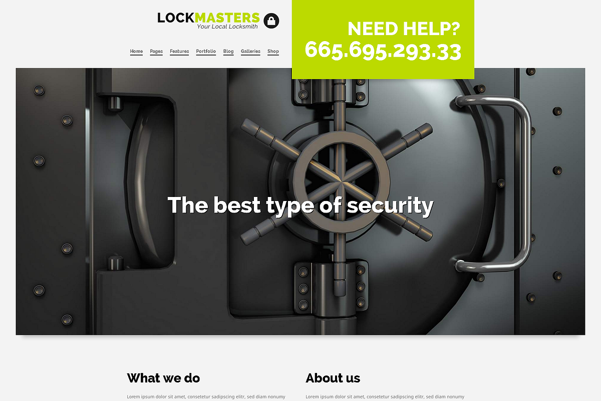Lockmasters - Locksmith WP Theme, a WordPress Template by 7Theme