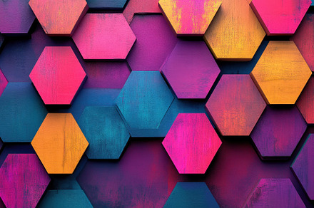 Vibrant hexagonal pattern showcasing, a Photo by Iftikhar Alam