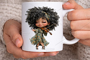 Whimsical Black Afro Girl Clipart, an Illustration by Canvas Craft (Thumbnail 7 of 7)