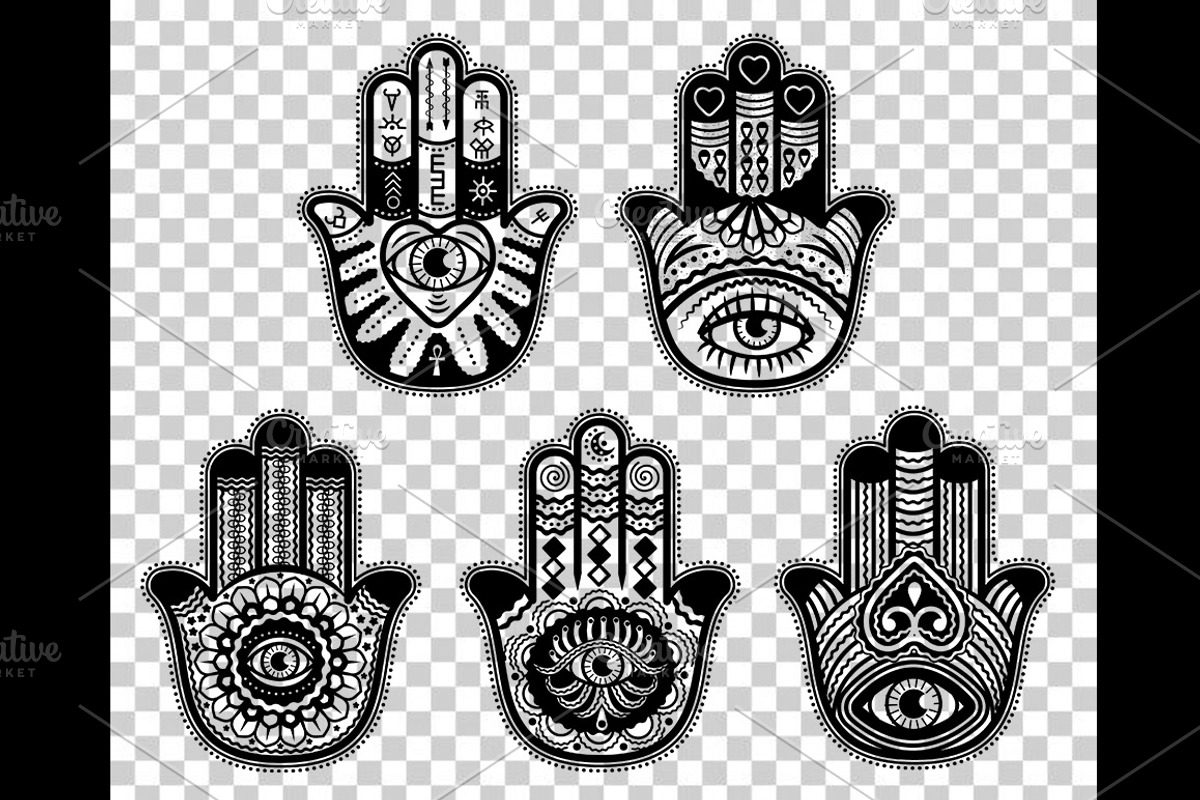 Hamsa hand, Hand of Fatima., a Decorative Illustration by Moloko88 (Photo 4 of 4)