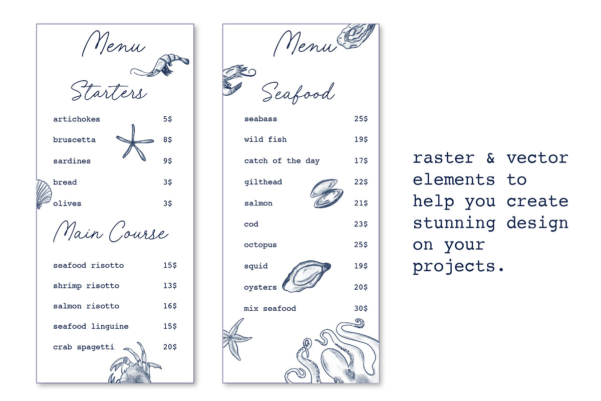Seafood graphic bundle, an Animal Illustration by Lisa Mill (Photo 4 of 7)
