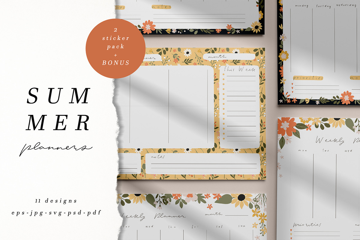 SUMMER planners - stationery set, a Stationery Template by Cute Atelier (Photo 1 of 10)