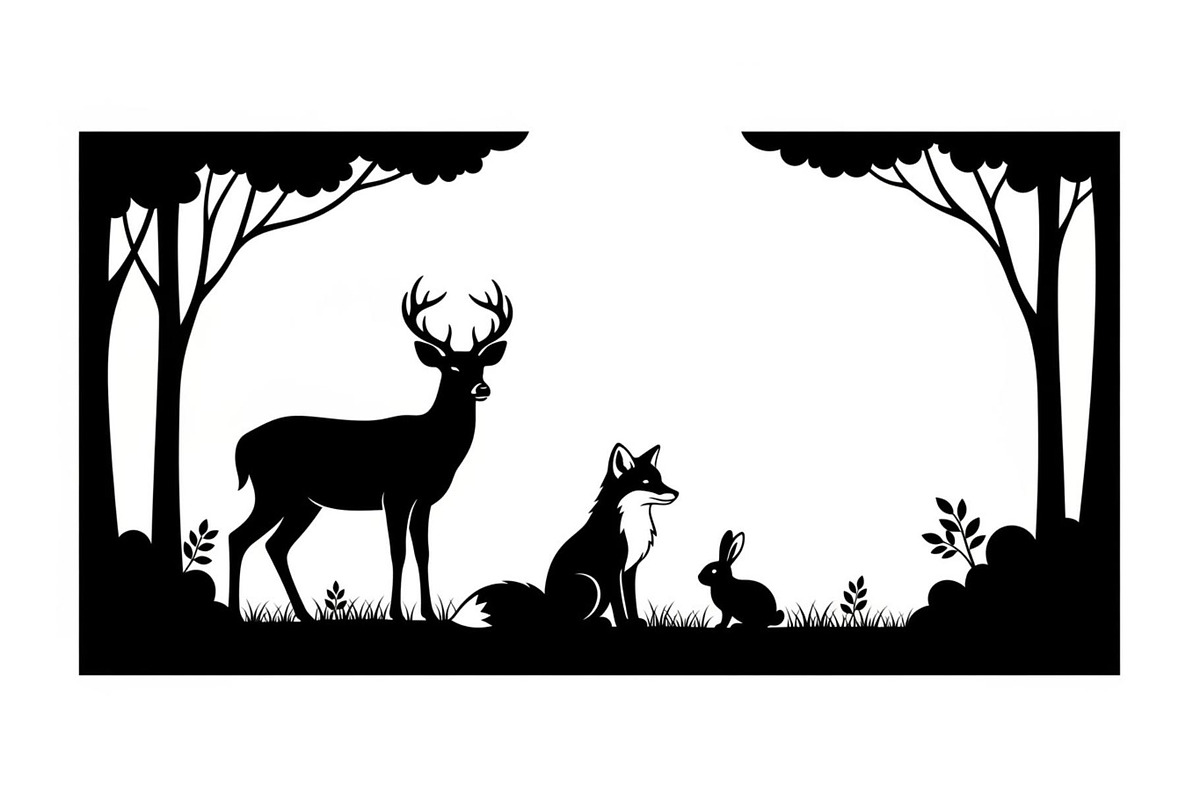 Wildlife Forest Silhouette Vector Bu, an Illustration by Designs_River (Photo 42 of 51)