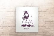 yoga man with animals, an Animal Illustration by JulianArt (Thumbnail 5 of 7)