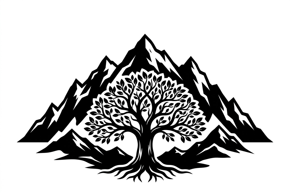 50 Sacred Mountain Tree Silhouette, an Empty State Illustration by Amazin_art (Photo 18 of 37)