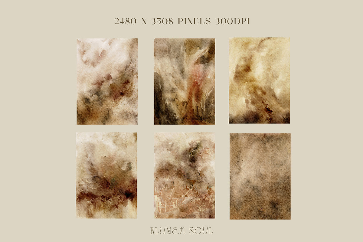 Abstract Earth Tones Watercolor, a Background Graphic by BlumenSoul (Photo 5 of 11)