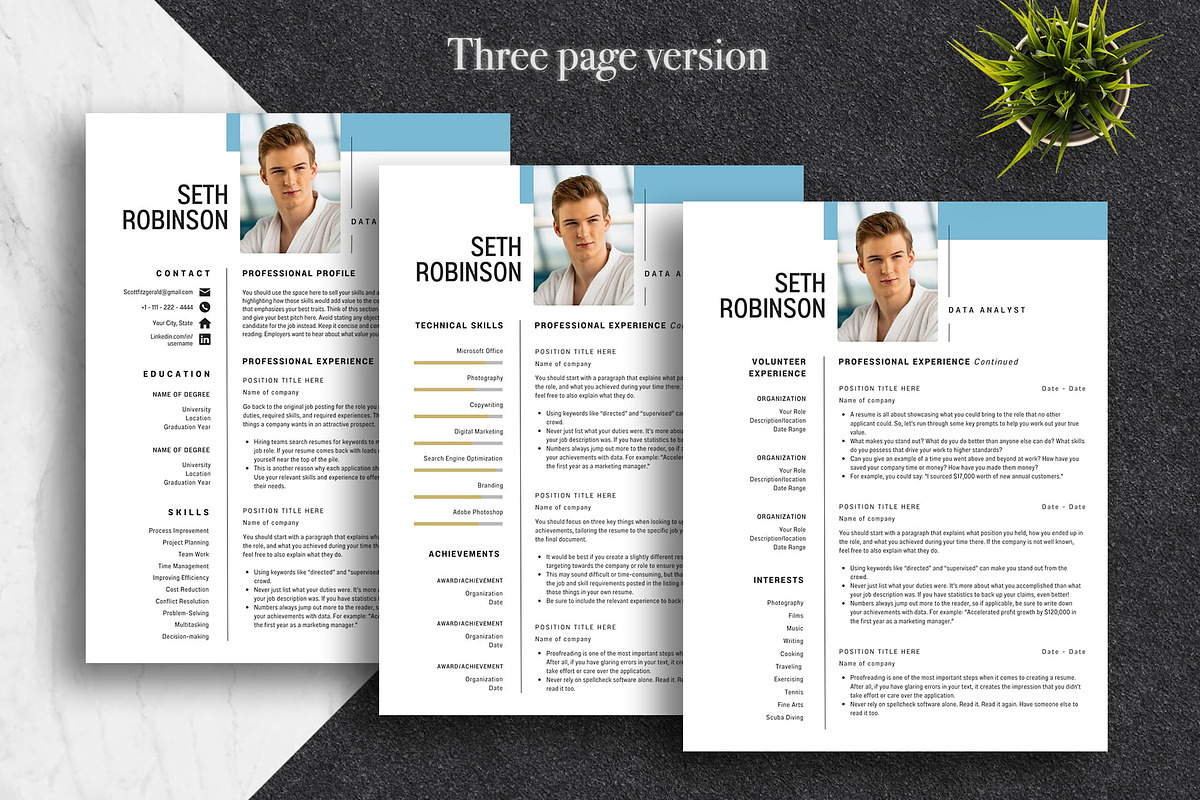 Modern Resume Template Pack | Canva, a Resume Template by Lux Resume (Photo 3 of 9)