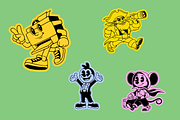 Retro Mascot Sticker Bundle, an Object Illustration by HunEyy (Thumbnail 5 of 8)