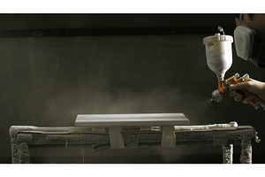 Painting board with spray gun, an Industrial Photo by Media Whale Stock