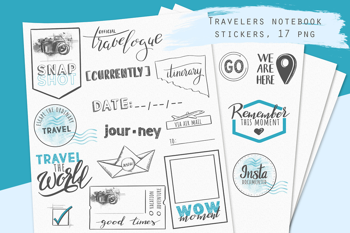 Travelers notebook stickers, an Illustration by Kate Snitser (Photo 1 of 4)