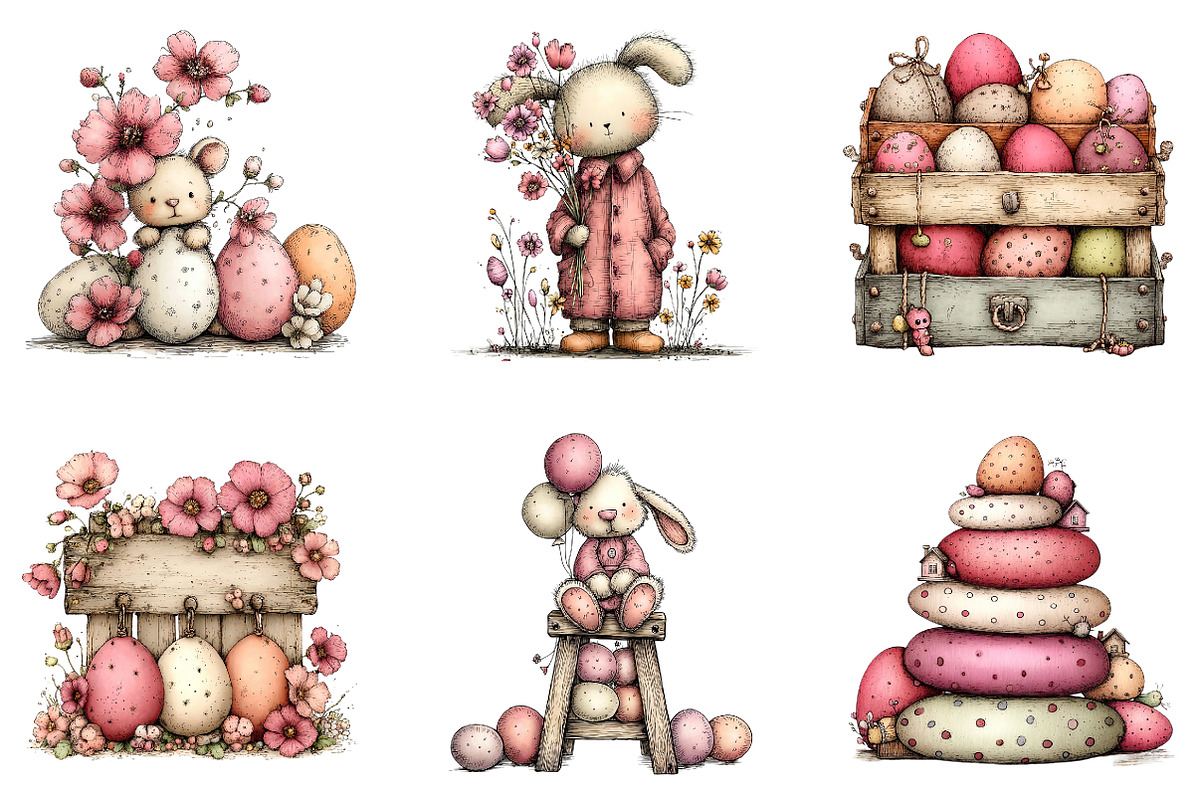 Farmhouse Easter Decor Clipart, an Illustration by CreationArt (Photo 6 of 7)