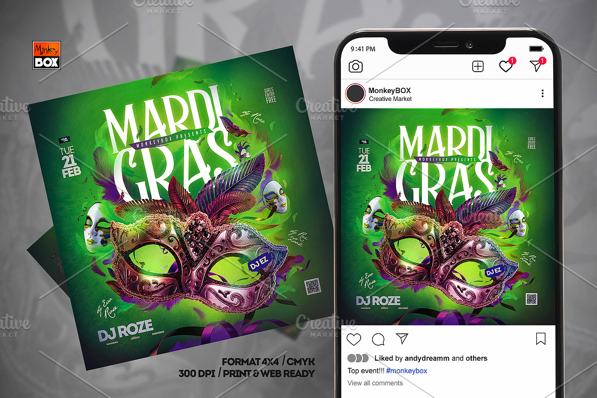 Flyer Mardi Gras, a Flyer Template by MonkeyBOX (Photo 2 of 3)