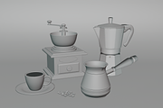3D set of objects for making coffee., a Food & Drink 3D Model by FoxyDraw (Thumbnail 3 of 5)