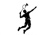 60 Badminton Player Smash Silhouette, a Person Illustration by Amazin_art (Thumbnail 4 of 26)