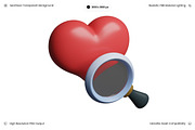 Heart With Magnifying Glass 3D, an Object 3D Model by Wencory (Thumbnail 3 of 3)