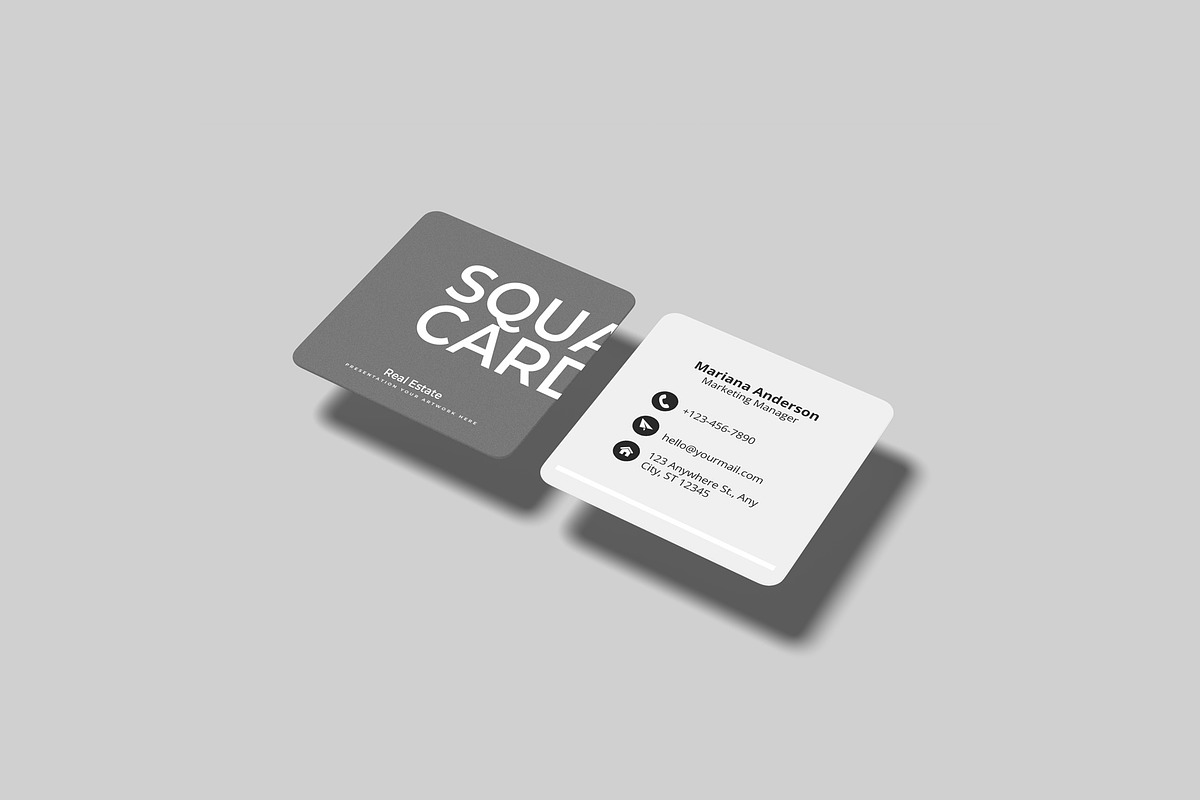 Square Business Card Mockup, an Advertising Mockup by Lxadesign (Photo 6 of 10)