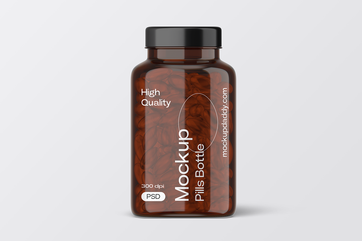 Vitamin & Supplement Bottle Mockup, a Cups & Container Mockup by Mockupdaddy (Photo 21 of 28)