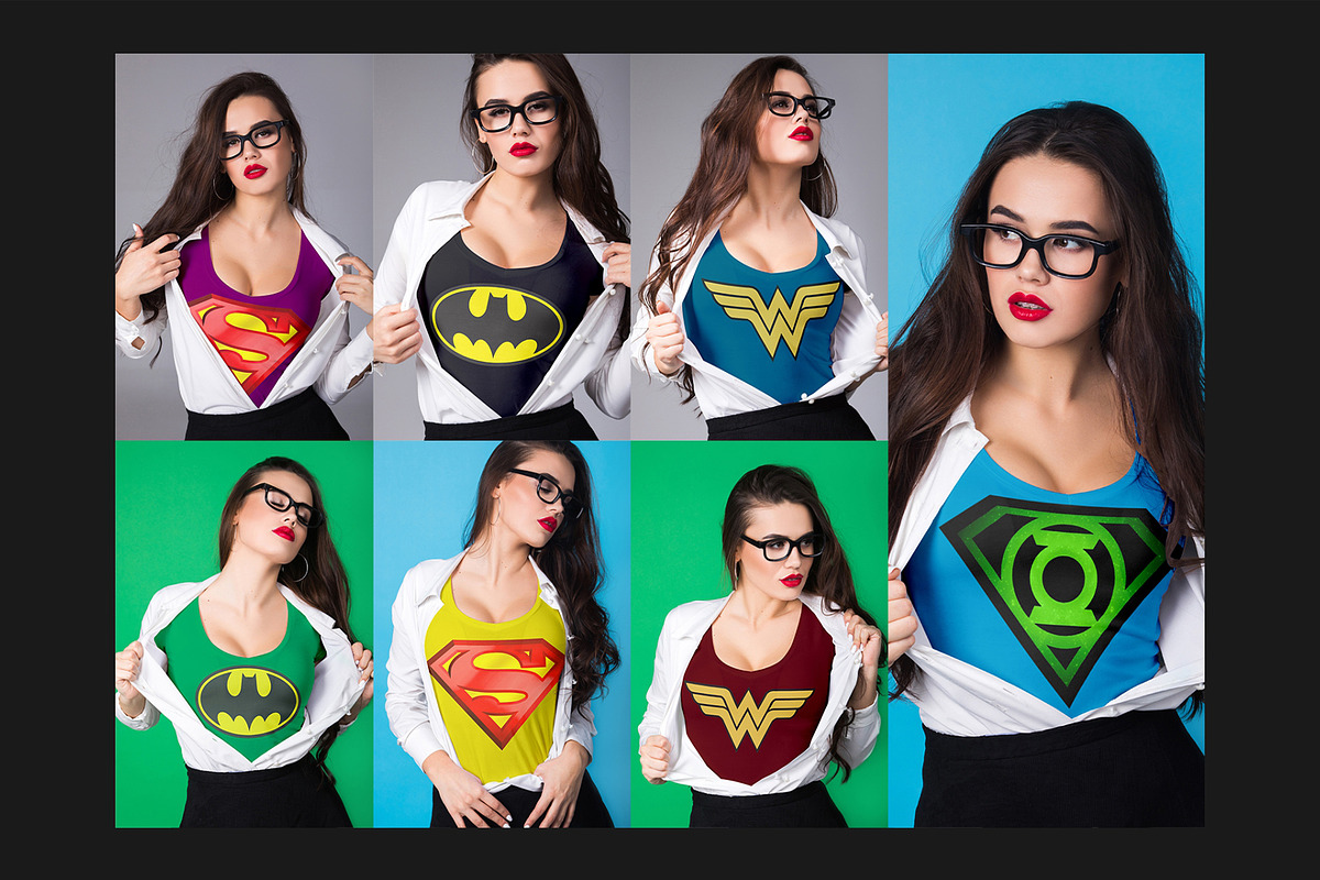 Super Girl T-Shirt Mock-Up Set, a Shirt Mockup by Freeman Studio (Photo 7 of 13)