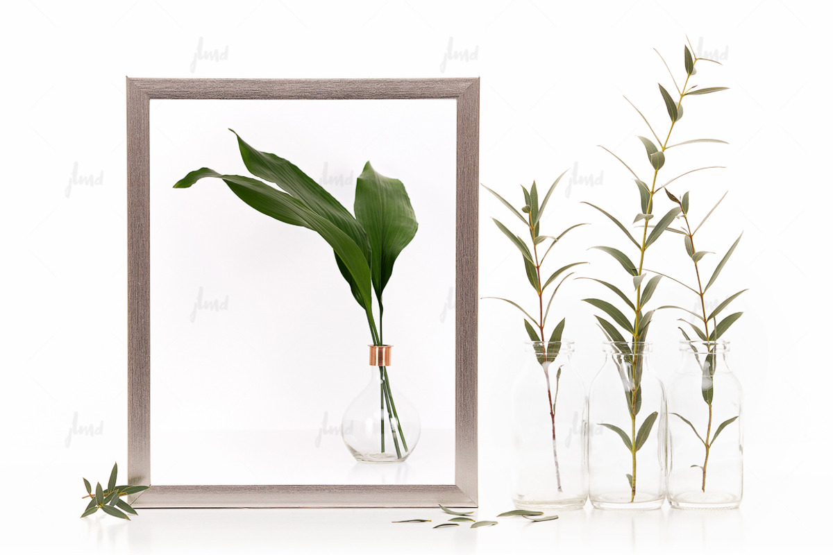 Silver styled frame isolated mockup, a Print Template by JustLikeMyDesktop (Photo 1 of 3)