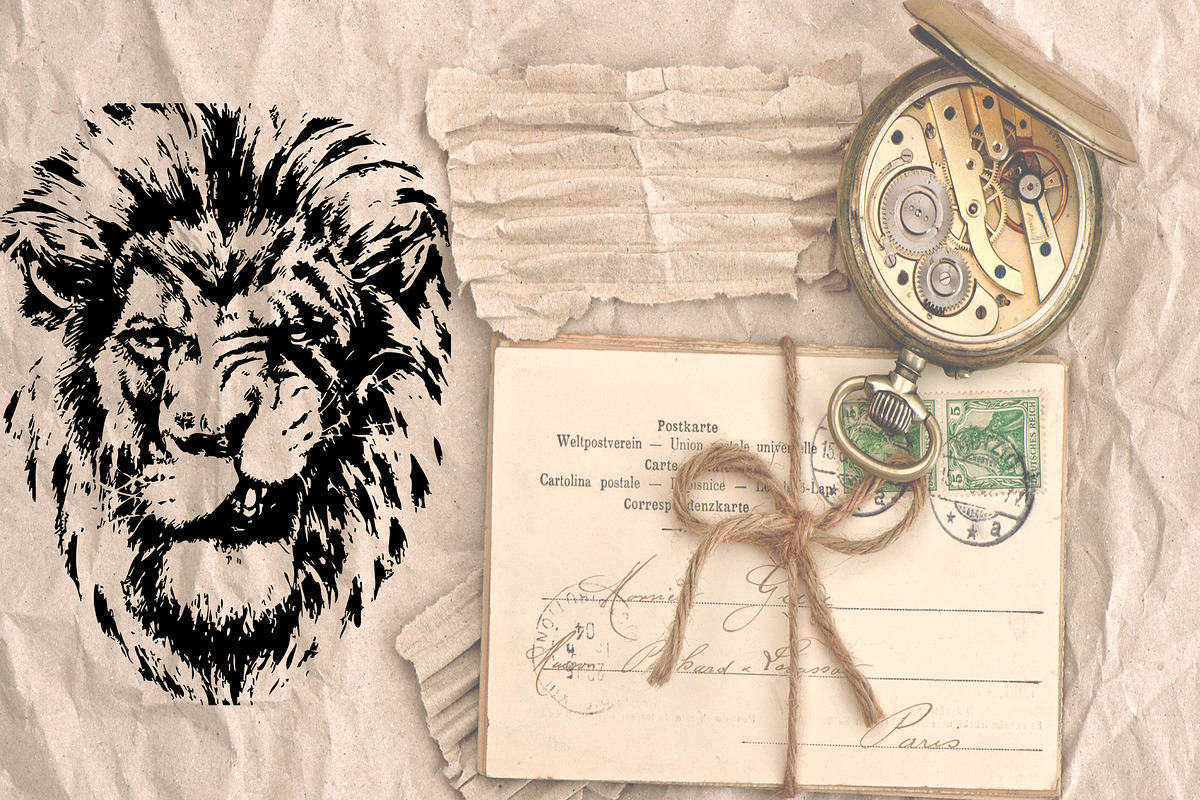 Lion head | hand drawn | vector, a Work Illustration by AnastasiyaOleynik (Photo 5 of 5)