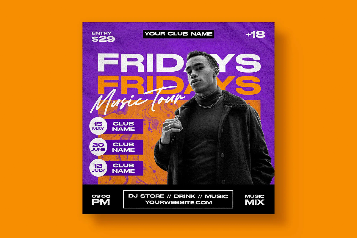 Music Tour Flyer Template, a Flyer Template by Hubzway