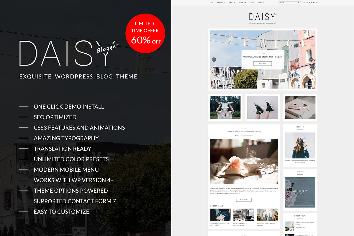 Daisy - Exquisite WordPress Blog, a WordPress Template by kaiwp