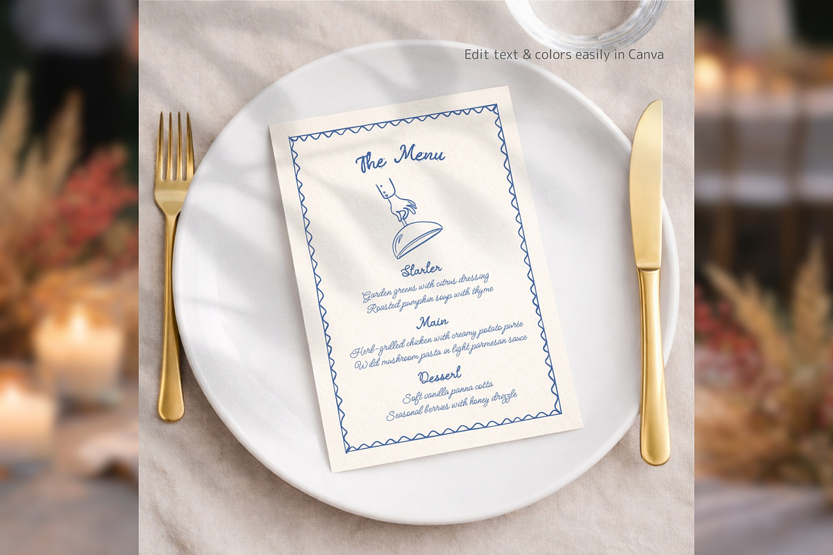 Wedding Menu Canva Template bd003, a Card Template by TyphoonStudio (Photo 6 of 8)