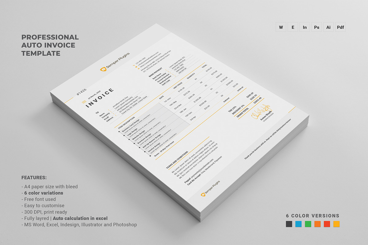 Invoice, a Stationery Template by Diverter (Photo 7 of 8)
