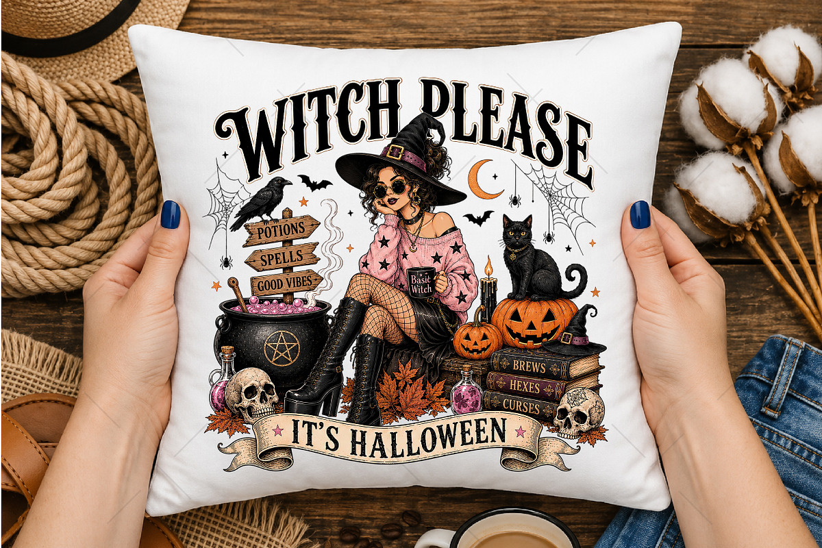 Witch Please It's Halloween PNG, a Seasonal Illustration by OK Design (Photo 5 of 5)