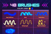Neon Procreate Brushes, a Brush Add-On by Pawsitively Aesthetic (Thumbnail 5 of 11)