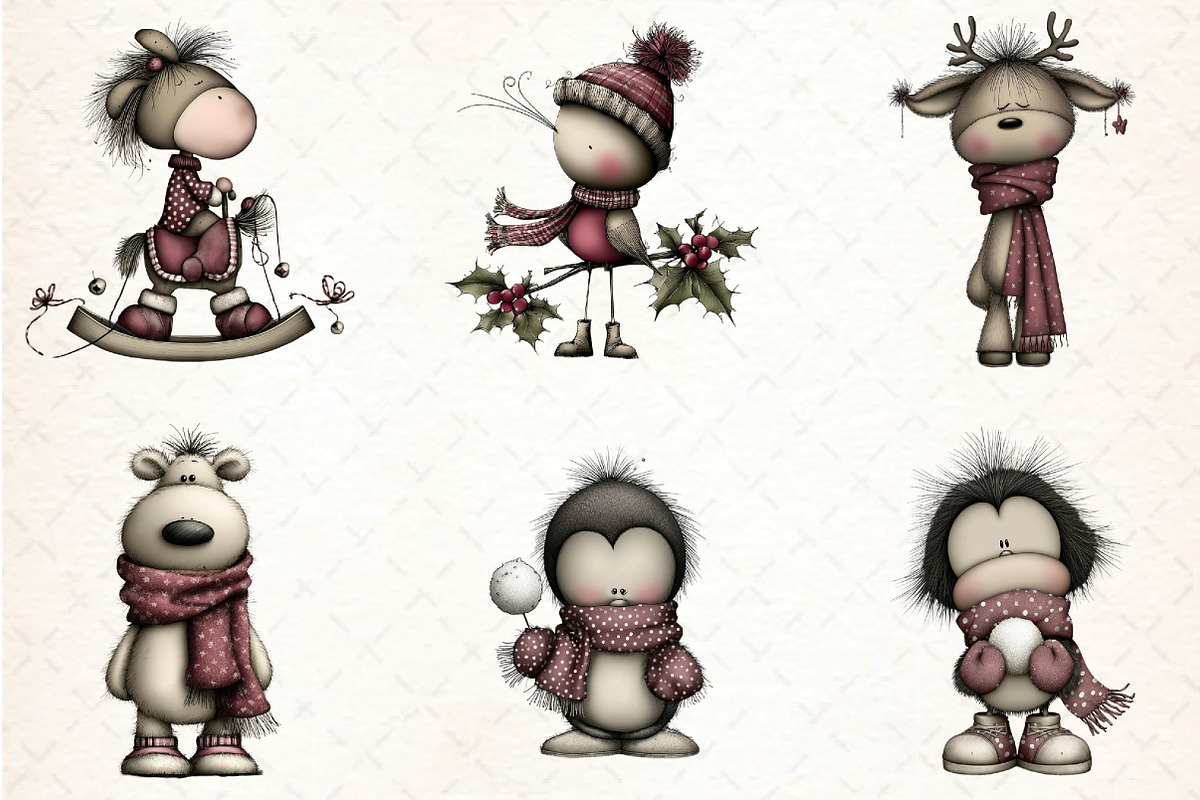 Whimsical Christmas Clipart Bundle, an Illustration by DreamCafeArt (Photo 5 of 8)