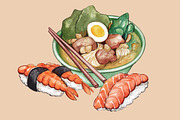 Japan Travel Watercolor cliparts, an Illustration by Whimseez (Thumbnail 3 of 3)